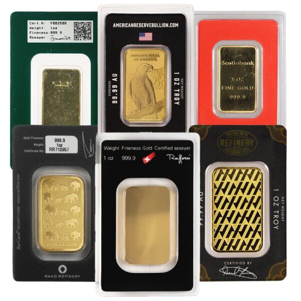 1 oz Gold Bars For Sale (Varied Condition, Any Mint, in Assay) - Image 2
