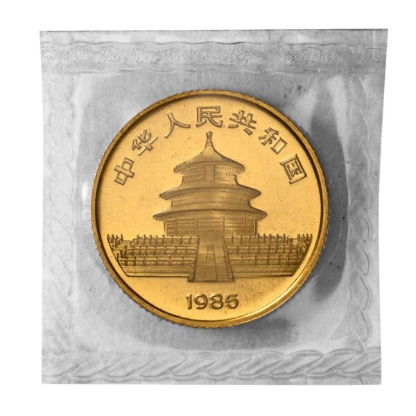 1985 1/10 oz Chinese Gold Panda Coin Large Date (Sealed) - Image 4