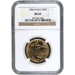 1986 1/2 oz American Gold Eagle Coin NGC MS69