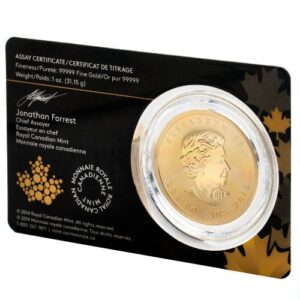 2015 1 oz Canadian Gold Growling Cougar Coin (BU w/ Assay)