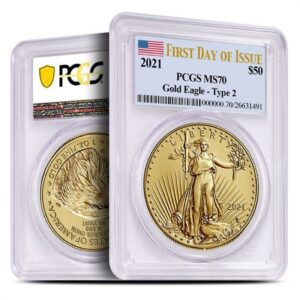 2021 1 oz American Gold Eagle Coin PCGS MS70 FDOI (Type 2)