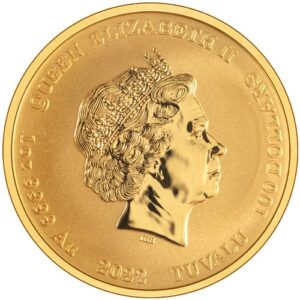 2022 1 oz Tuvalu Gold James Bond Family Crest Coin (BU)