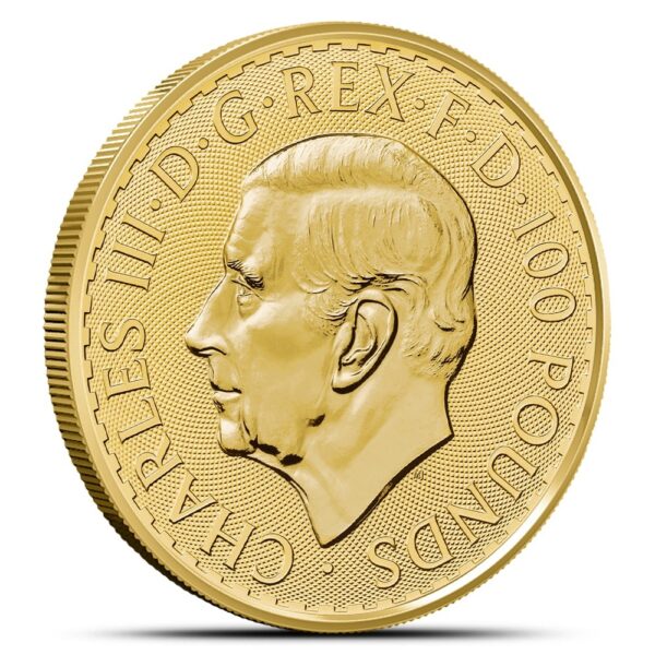 2023 1 oz British Gold Britannia Coin (BU, King Charles Obverse) - Image 2