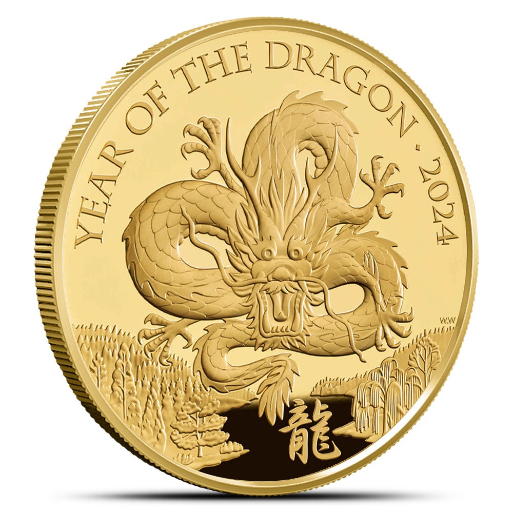 2024 1 oz Proof British Gold Year of the Dragon Coin (Box + CoA) - Image 3