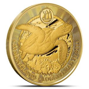 2025 1 oz Cayman Islands Gold Sea Life Loggerhead Turtle Coin (Proof-Like)