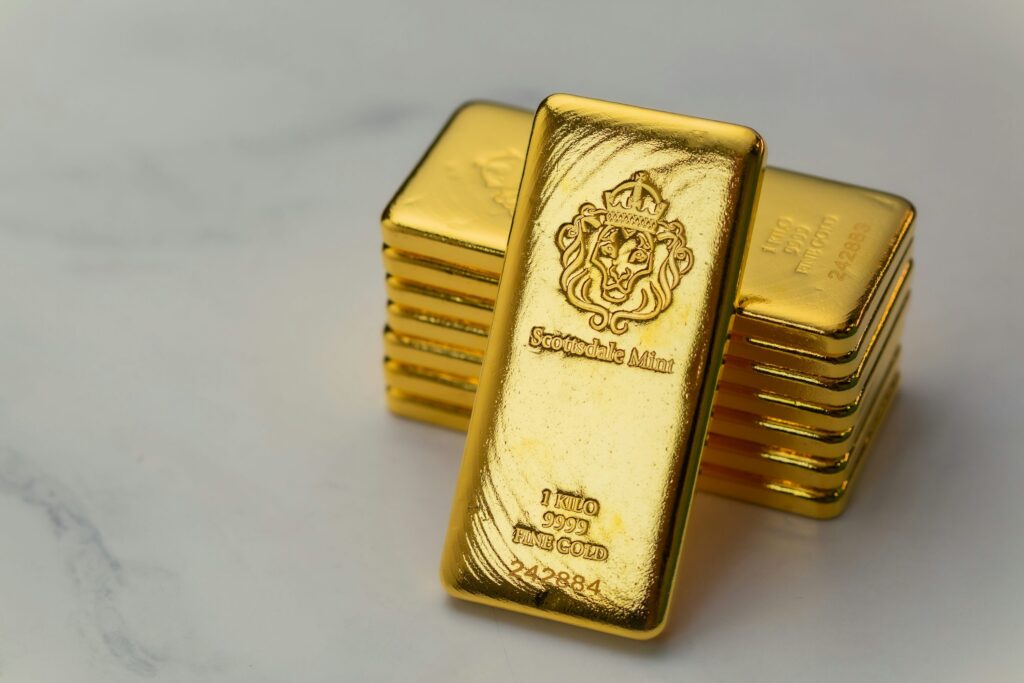 A stack of gold bars