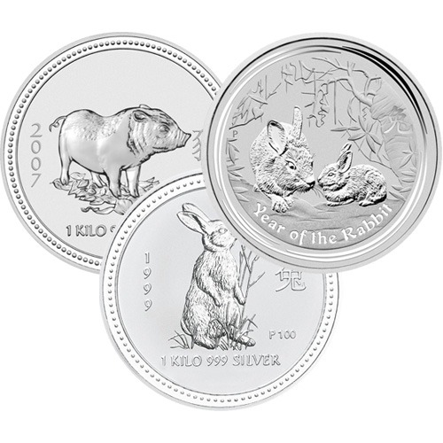 1 Kilo Australian Silver Lunar Coins