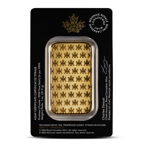 1 oz (RCM) Royal Canadian Mint Gold Bar (New w/ Assay) - Image 2