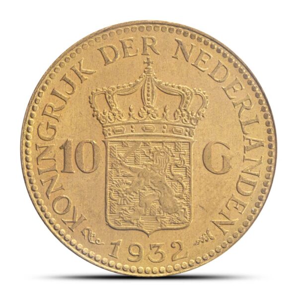 10 Guilders Gold Coin For Sale (Circulated) - Image 2