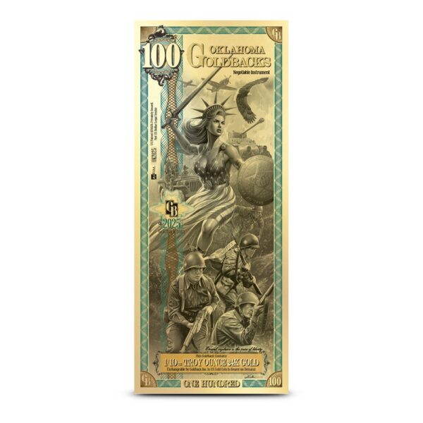Buy 100 Oklahoma Goldback Gold Note