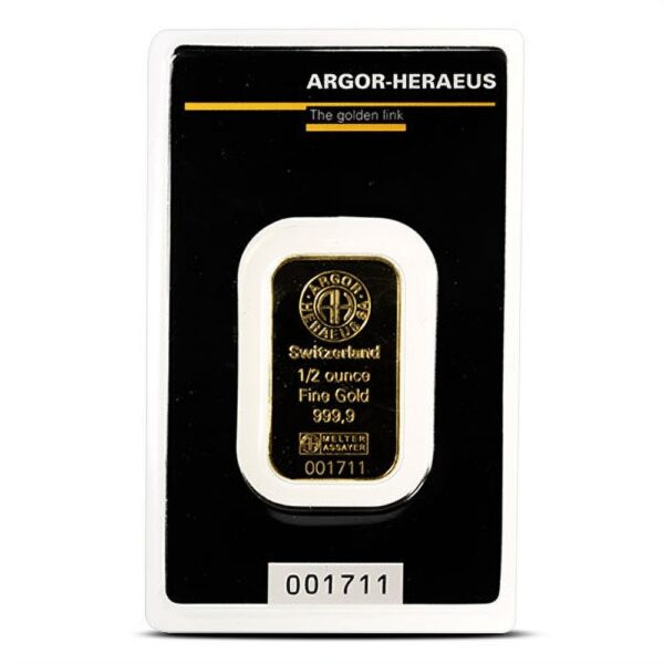 Buy 1/2 oz Argor Heraeus Gold Bar (New in Assay) - Image 3