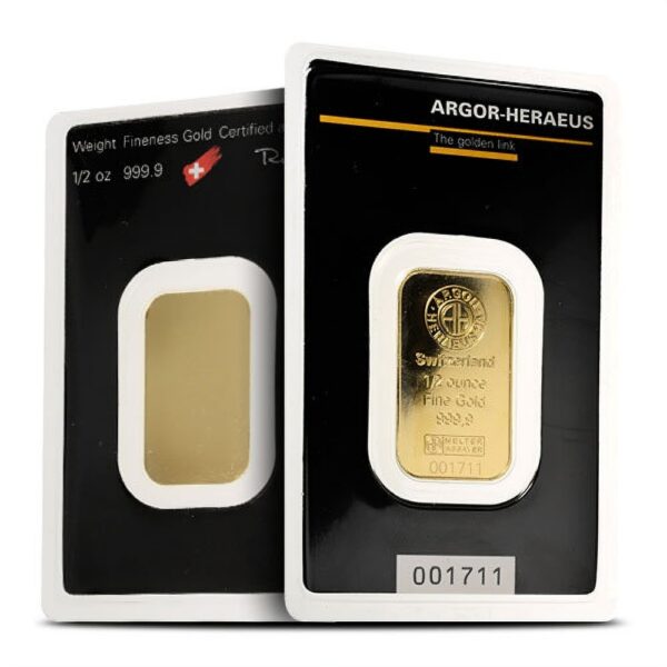 Buy 1/2 oz Argor Heraeus Gold Bar (New in Assay) - Image 2