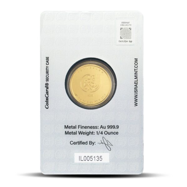 1/4 oz The Holy Land Mint Gold Round (New w/ Assay) - Image 2
