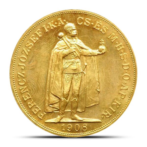 1908 Hungary 100 Korona Gold Coin