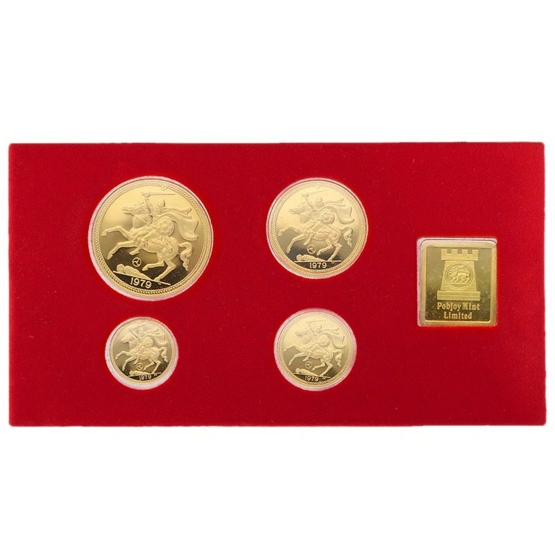 1979 Proof Isle of Man Gold Sovereign 4 Coin Set Boxed - Image 2