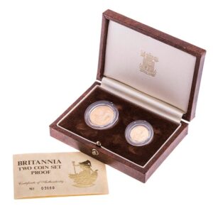 1987 Proof Gold Britannia 2 Coin Set