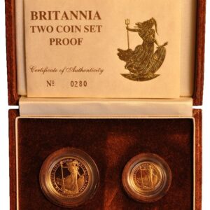 1988 Proof Gold Britannia 2 Coin Set