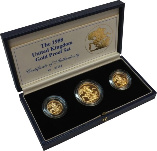 1988 Proof Gold Sovereign 3 Coin Set