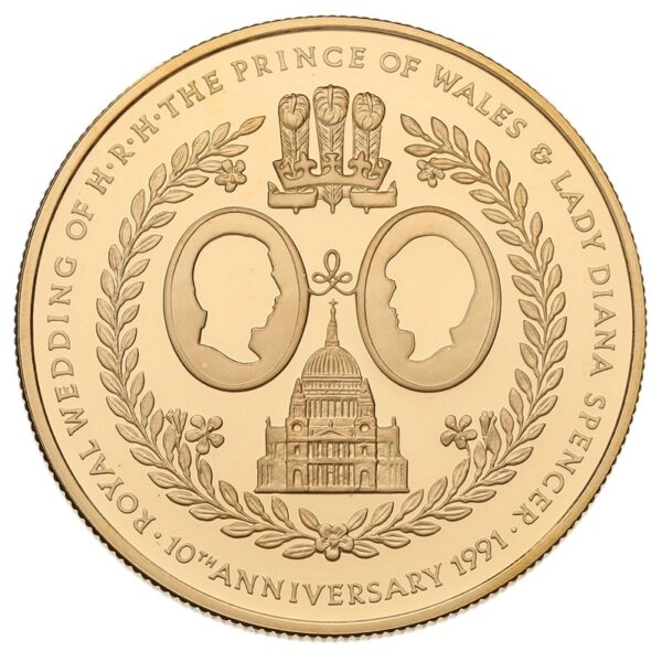 1991 Proof £5 Gold Crown Coin Falkland Islands Charles Diana 10th Wedding Anniversary Boxed - Image 3