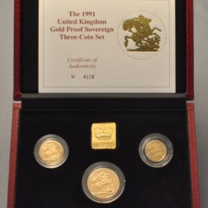 1991 Proof Gold Sovereign 3 Coin Set