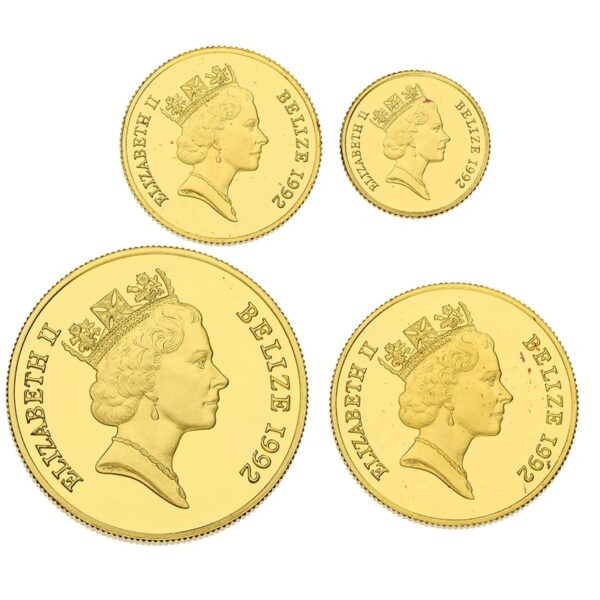 1992 Belize 50th Anniversary Battle of El Alamein 4 Coin Gold Proof Set Boxed - Image 2