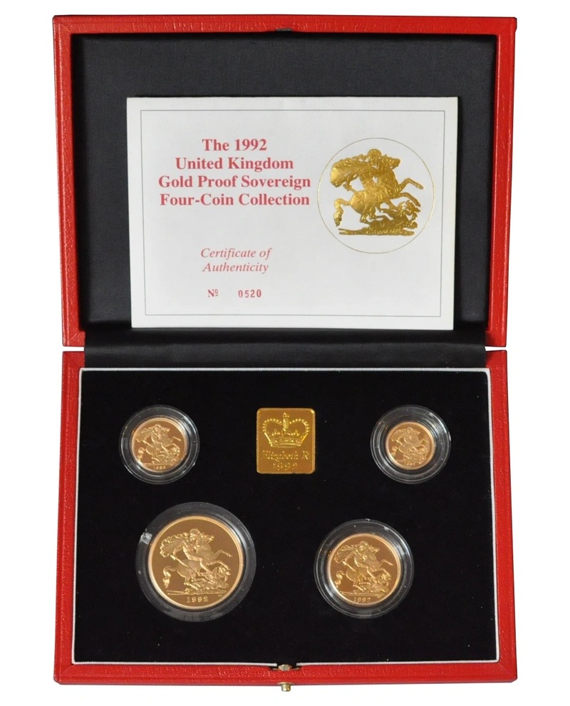 1992 Proof Gold Sovereign 4 Coin Set