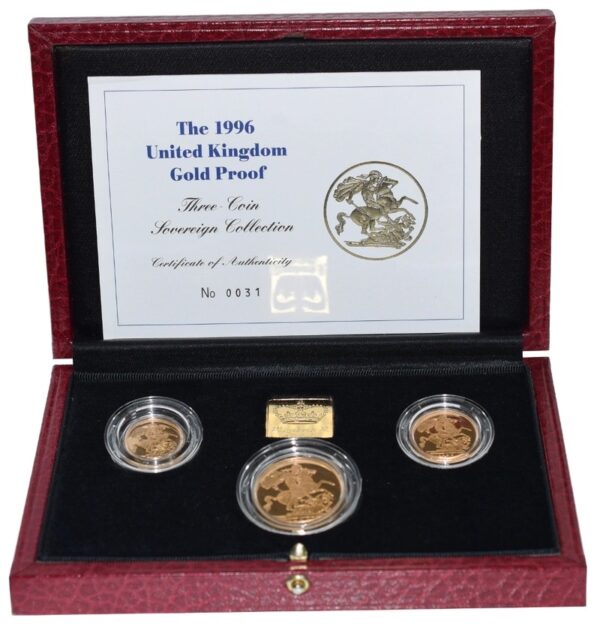 1996 Proof Gold Sovereign 3 Coin Set