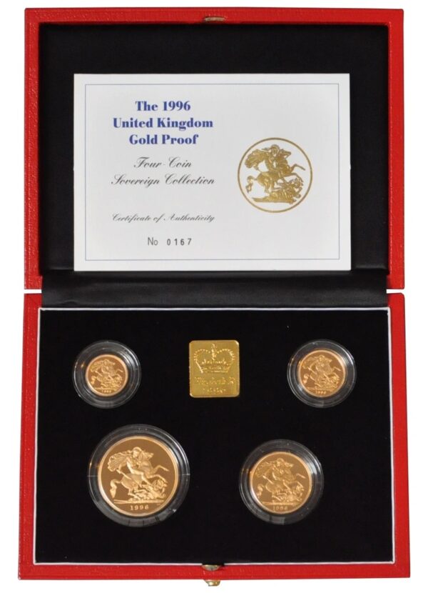 1996 Proof Gold Sovereign 4 Coin Set