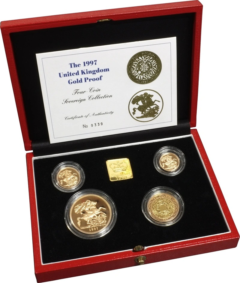 1997 Proof Gold Sovereign 4 Coin Set
