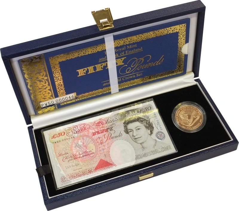 Proof £5 Gold Crown Coin with £50 no
