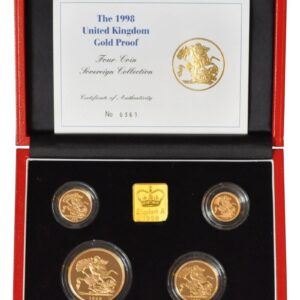 1998 Proof Gold Sovereign 4 Coin Set