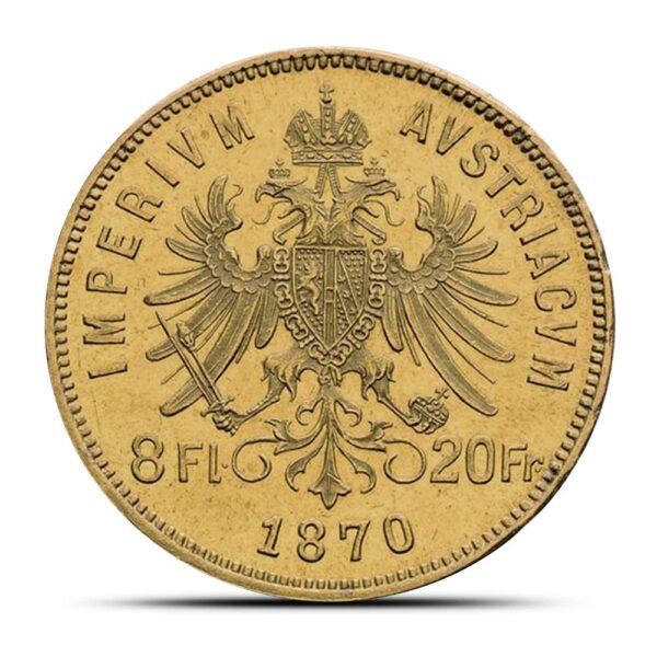 20 Francs / 8 Florin Austrian Gold Coin (Avg. Circulated) - Image 2