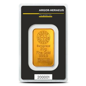 Buy 20 Gram Argor Heraeus Gold Bar (New w/ Assay)