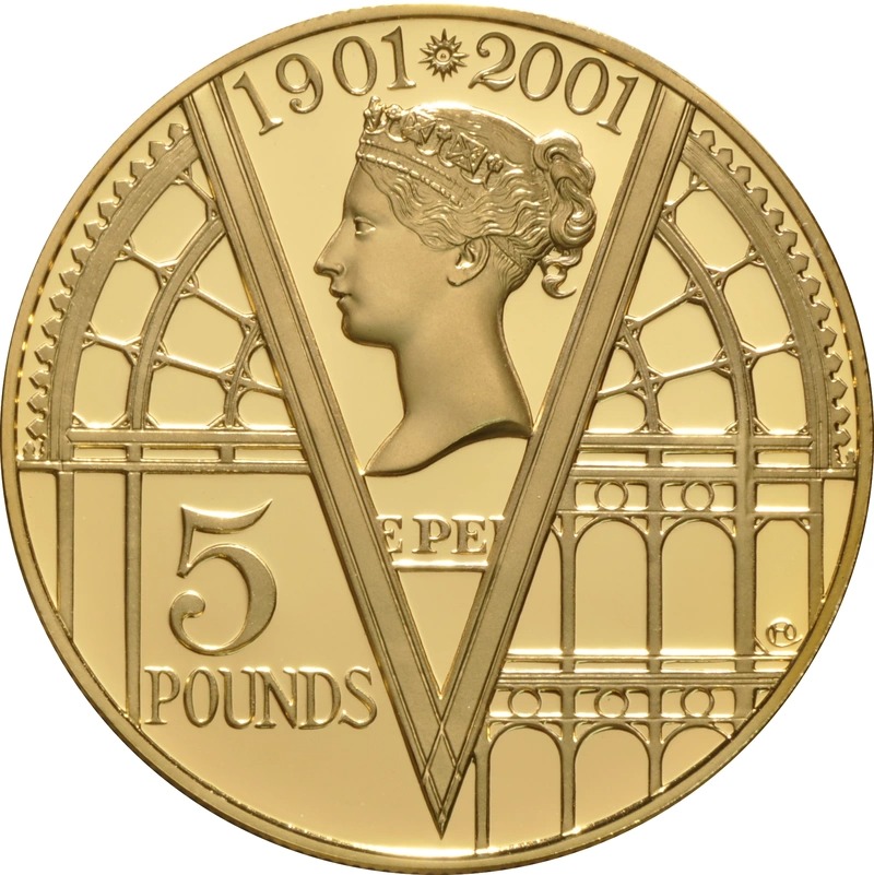 2001 Proof Gold Crown £5 Coin 100th Victoria Anniversary Boxed - Image 3