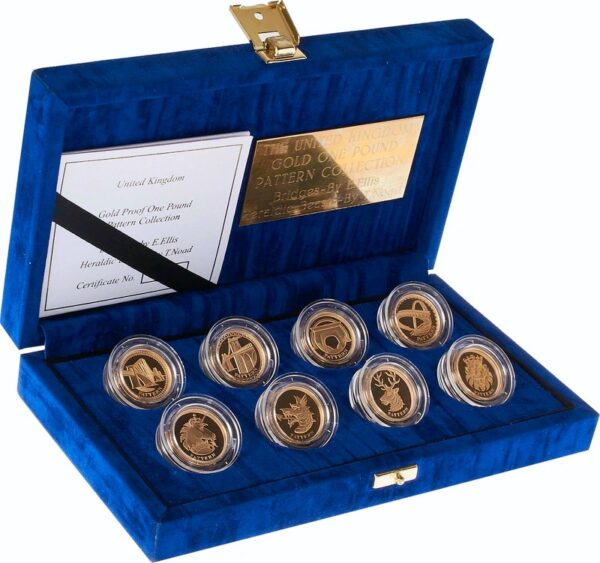 Proof Gold £1 Pound Coin Set Heraldi