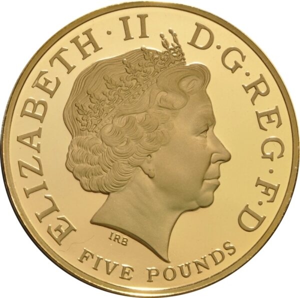 2005 Proof £5 Gold Crown Coin Horatio Nelson Boxed - Image 2