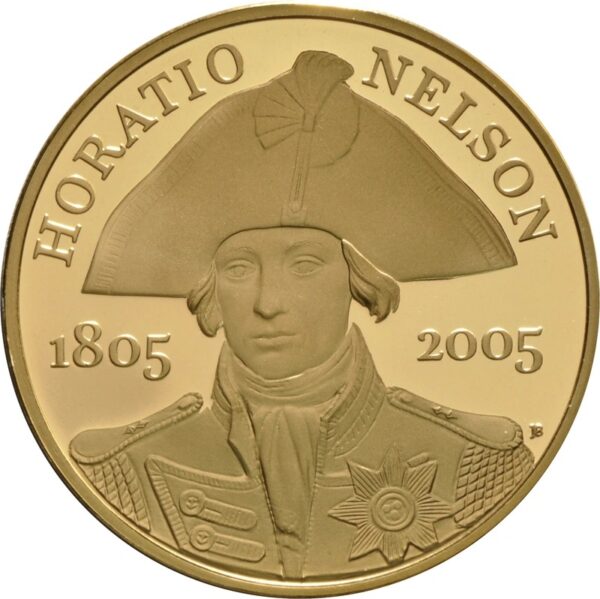 2005 Proof £5 Gold Crown Coin Horatio Nelson Boxed - Image 3