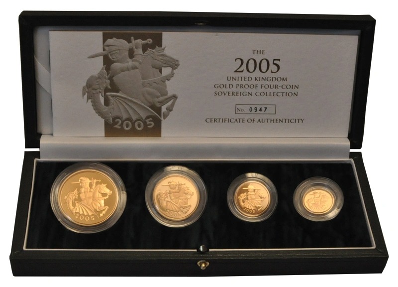 2005 Proof Gold Sovereign 4 Coin Set