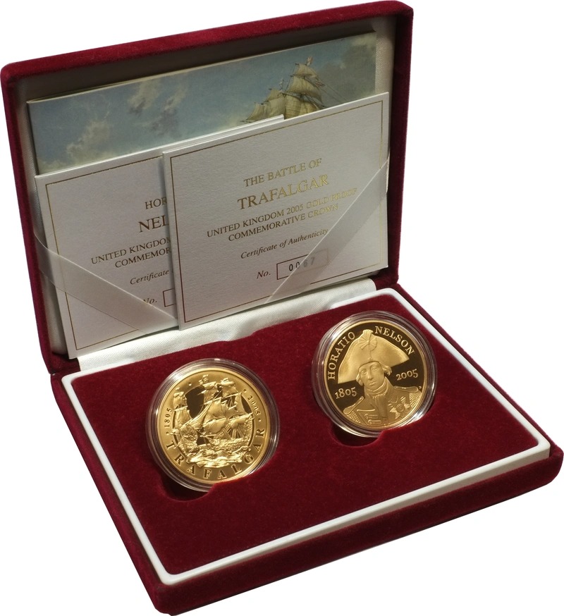 2005 Twin Gold £5 Proof Crown set Ne