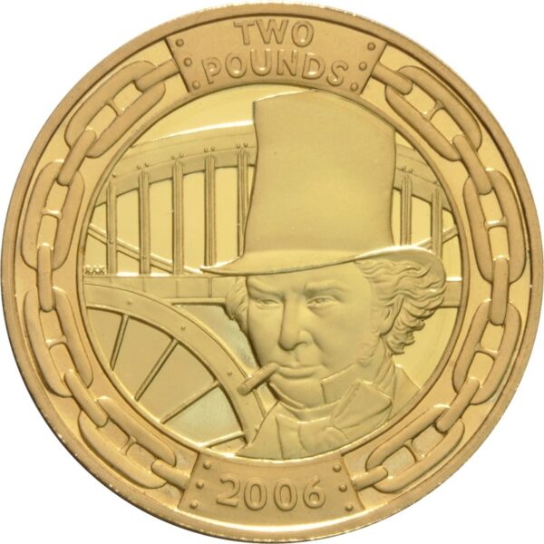 2006 Proof £2 Gold Coin Double Set Brunel the Man and his Achievements Boxed - Image 3