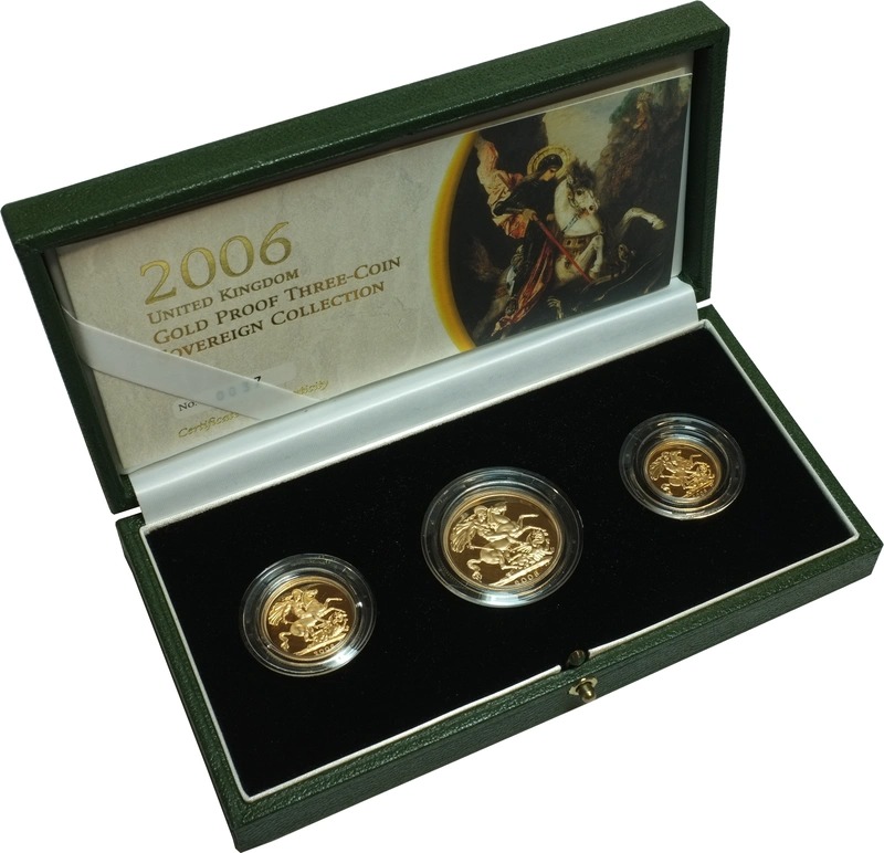 2006 Proof Gold Sovereign 3 Coin Set