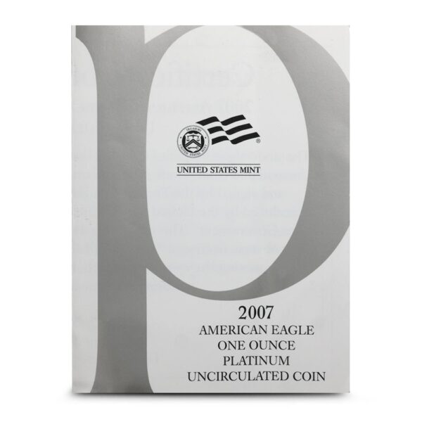 2007-W 1 oz Burnished American Platinum Eagle Coin (Box + CoA) - Image 3