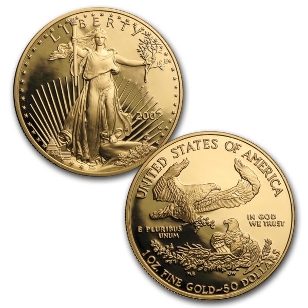 2007-W 4-Coin Proof American Gold Eagle Set (Box + CoA) - Image 2