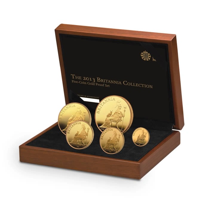 2013 Proof Gold Britannia 5 Coin Set