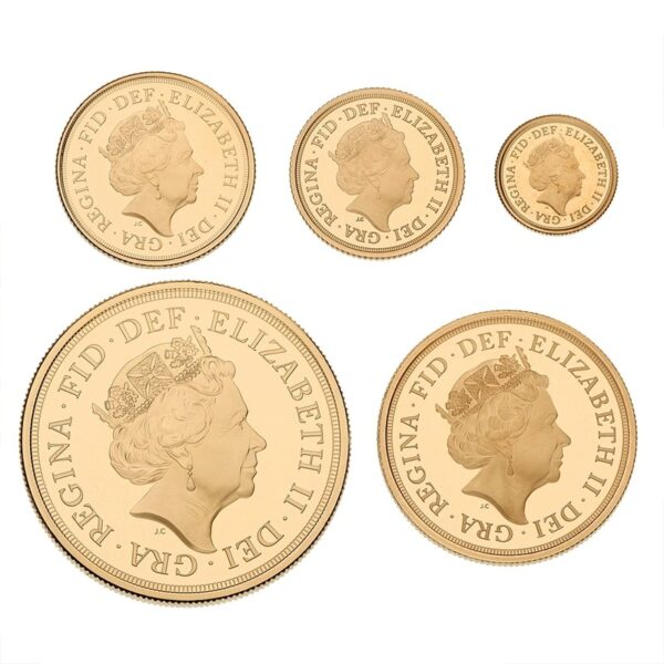 2020 Proof Gold Sovereign 5 Coin Set Fifth Head Boxed - Image 2