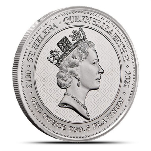 2021 1 oz St. Helena Platinum Queens Virtues Victory Coin (BU) - Image 2