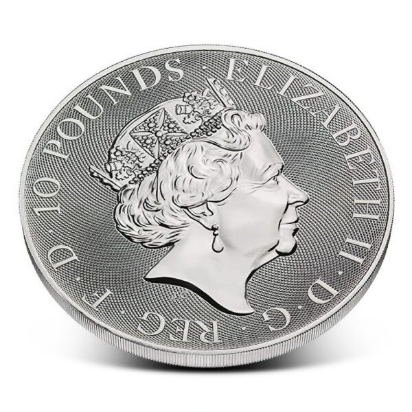 2021 10 oz British Silver Queens Beast White Lion Coin - Image 2