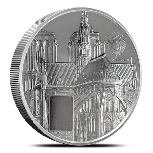 2021 5 oz Proof Palau Tiffany Art Metropolis Notre-Dame de Paris Silver Coin (Box + CoA) - Image 2