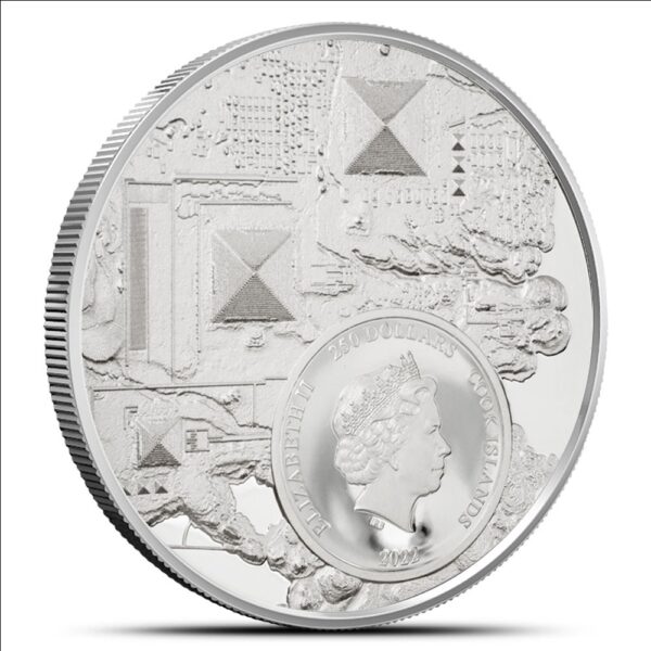 2022 1 oz Proof Cook Islands Platinum Legacy of the Pharaohs Coin (Ultra High Relief) - Image 2