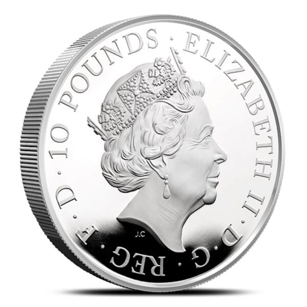 2023 5 oz Proof British Silver Tudor Beasts Yale of Beaufort Coin (Box + CoA) - Image 3